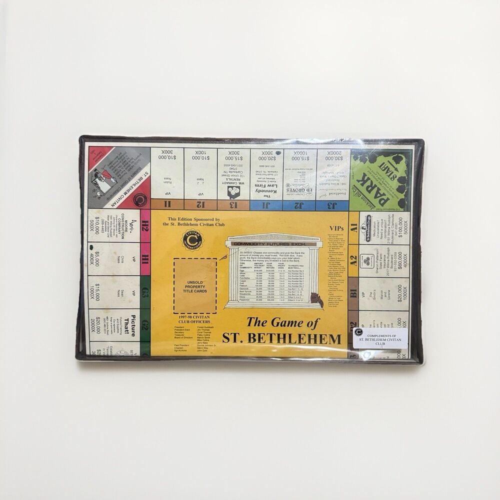 Game of St Bethlehem Civitan Club Vintage Board 1998 Clarksville Tennessee